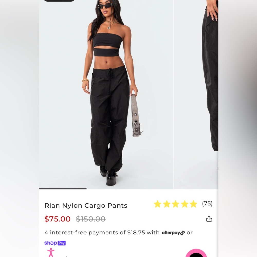 Edikted Rian Nylon Cargo Pants